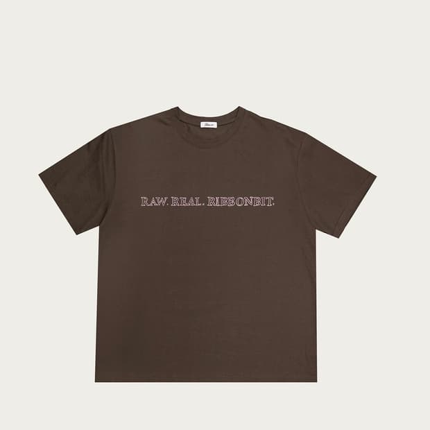리본빛 로우 프린트 반팔 티셔츠 RAW Print T-shirt