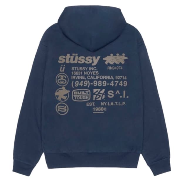 스투시 dna 후드집업 navy