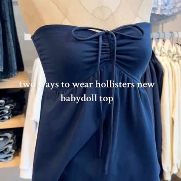 Hollister 홀터넥 베이비돌 탑 네이비