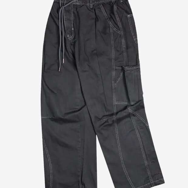 [L]엑스톤즈 카시아 더블 포켓 워싱 코튼 팬츠 차콜