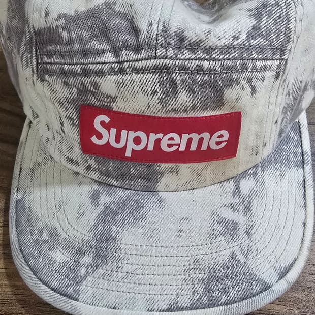 슈프림 데님 캠프캡 블리치드 25SS