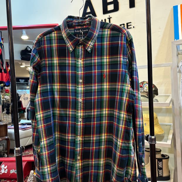폴로 랄프로렌 빈티지 버튼다운 체크 셔츠 L