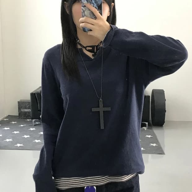 쉽스 네이비 롱 슬리브