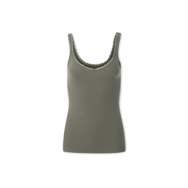 posi lace sleeveless khaki