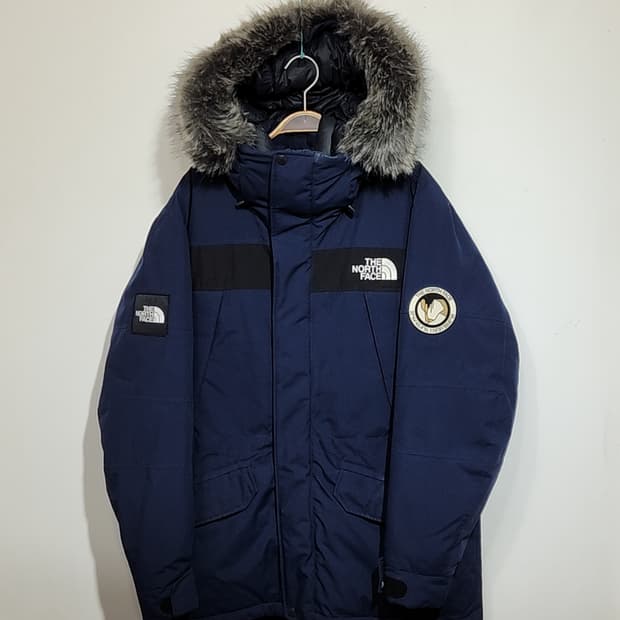 (XL) 노스페이스 거위털 패딩점퍼 네이비 구스다운 자켓 후드 