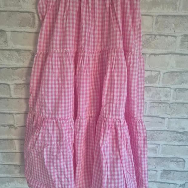 핑크체크스커트