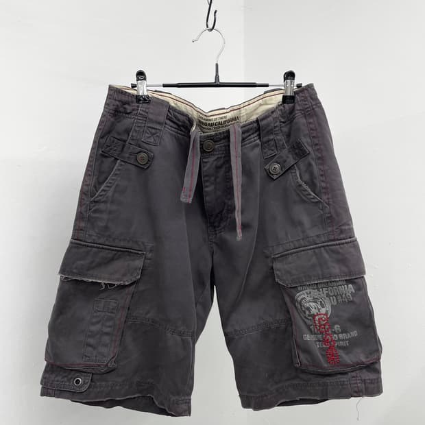 y2k 자수 포켓 카고팬츠