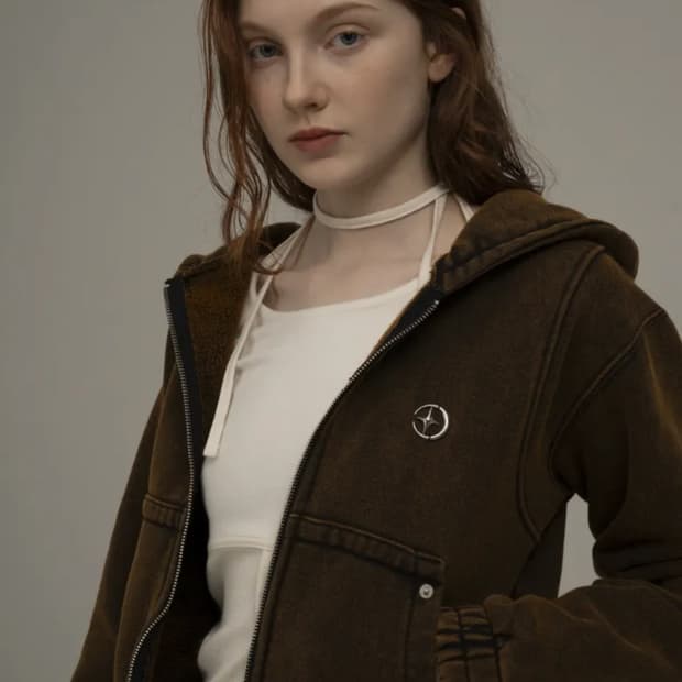 미드나잇무브 리벳 집업 브라운 