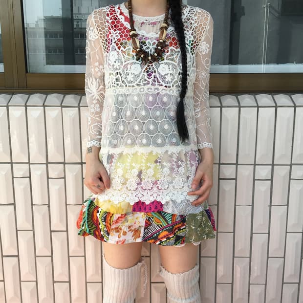 Lace layer crochet top