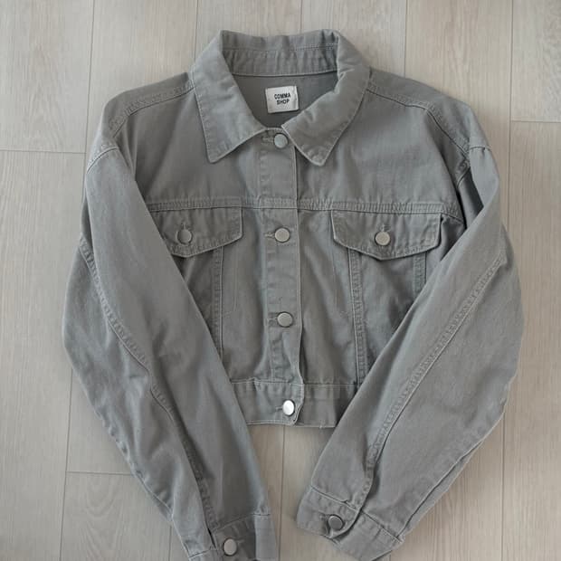 그레이 크롭 데님 자켓
