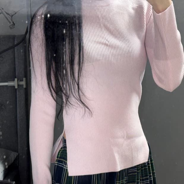 연핑크 수지 니트