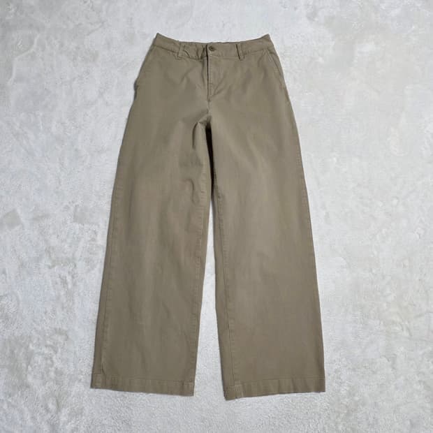 (L)여성 MUJI 무지 뒷밴딩 와이드 치노팬츠 