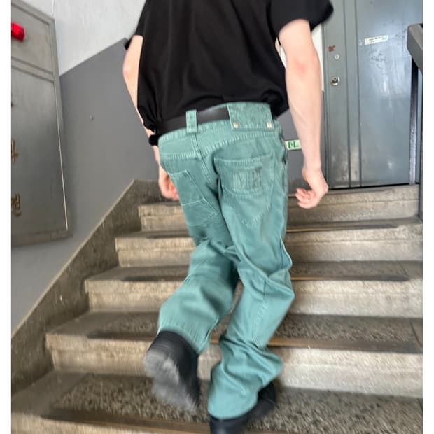 플라스틱프로덕트 Mpa CALF POCKET PANTS (EMERALD)