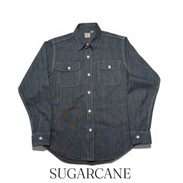 sugarcane 슈가케인 와바시 스트라이프 워크셔츠