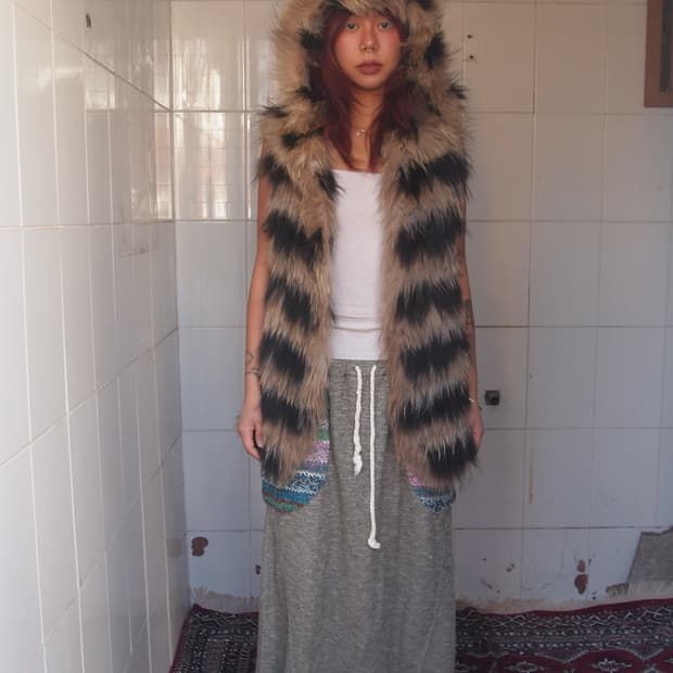 O'2nd 여우 라쿤 퍼 베스트