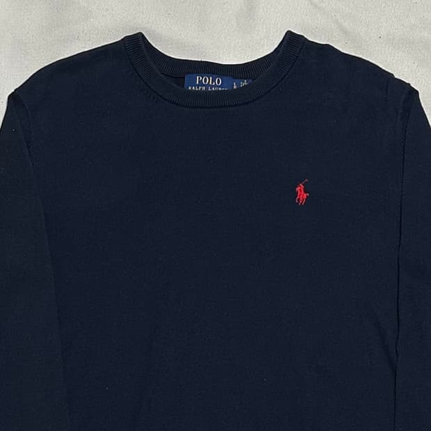 L 폴로랄프로렌 레드 포니 코튼 니트