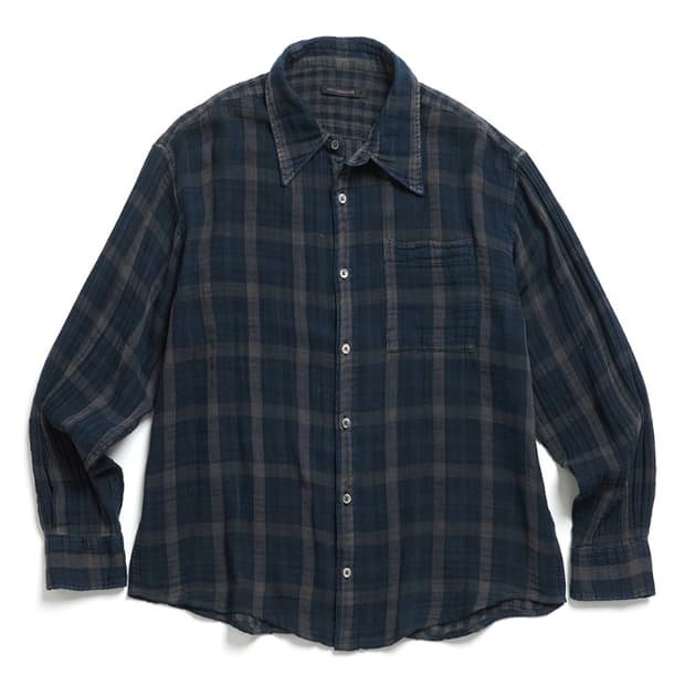 [3] 해칭룸 아카이브셔츠 Check Dyed Charcoal/blue