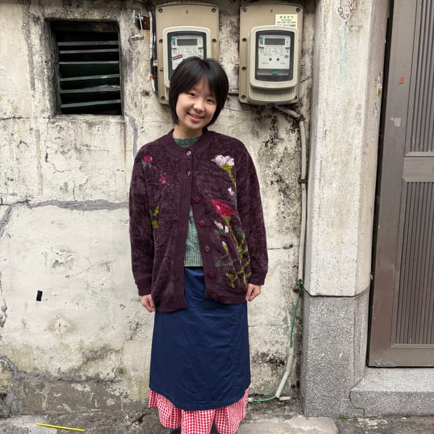 꽃무늬 니트가디건