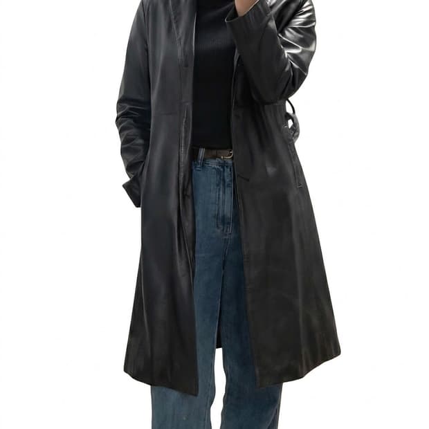 빈티지 미니멀 리얼 레더코트