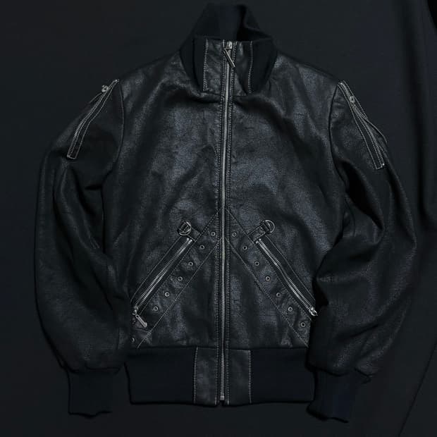 락시크 레더 집업 자켓