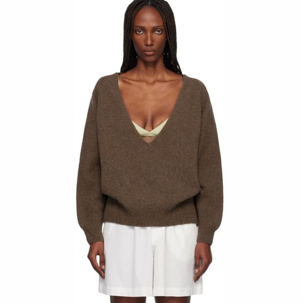 [M/L]베이스레인지 Soar 브이넥 니트/브라운