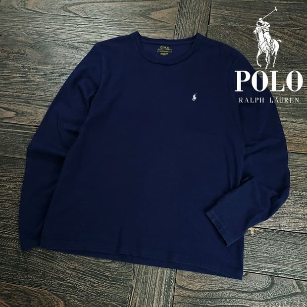 [폴로 랄프로렌] 포니 로고 자수 롱슬리브 긴팔티 네이비 M19803