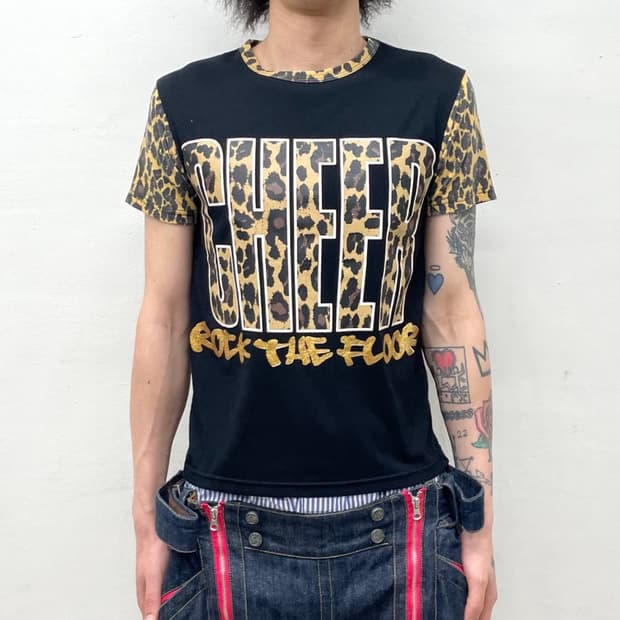 vintage cheer leopard print t shirt