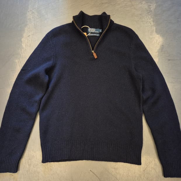 폴로랄프로렌 메리노 앙고라울 짚업 니트