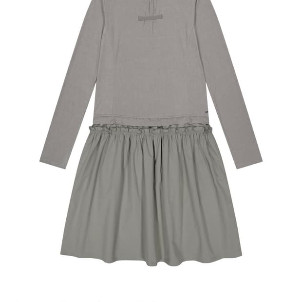 2WAY SHIRRING ONE PIECE LIGHT KHAKI