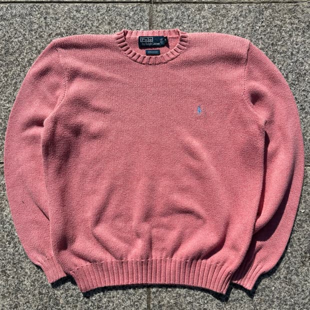 90s 폴로 니트 핑크