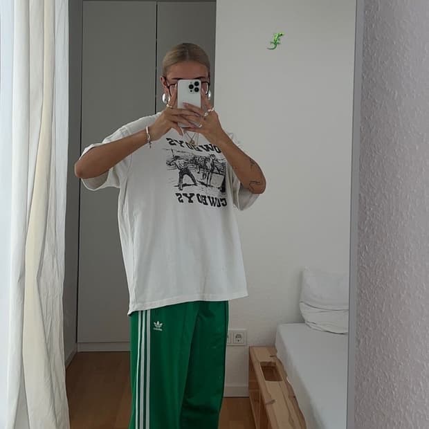 아디다스 새틴 와이드 레스 트랙팬츠