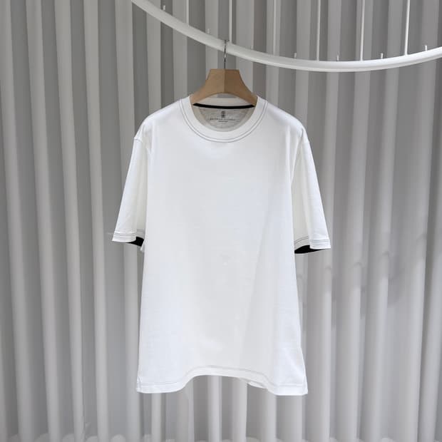 (S+/XXL) / 새상품 브루넬로쿠치넬리 크루넥 코튼 반팔 티셔츠