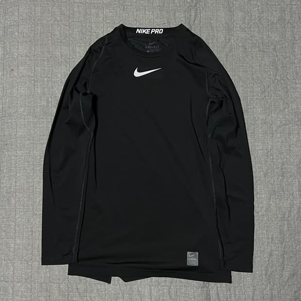 나이키 프로 기능성 긴팔 블랙 L 긴팔티 트레이닝복 헬스 운동복 짐