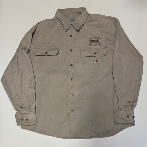 칼하트 커스텀 빅사이즈 포켓 디테일 코튼 워크 셔츠 2XL