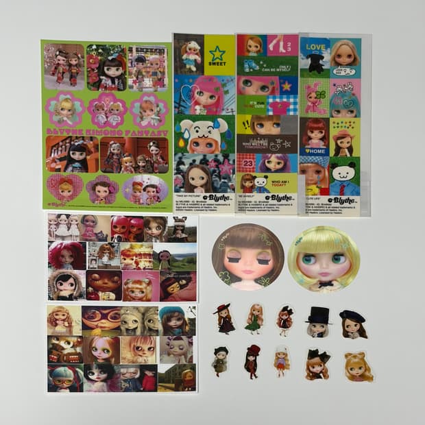 블라이스 스티커 6종/홀로그램 스티커 2종/조각 스티커 10종