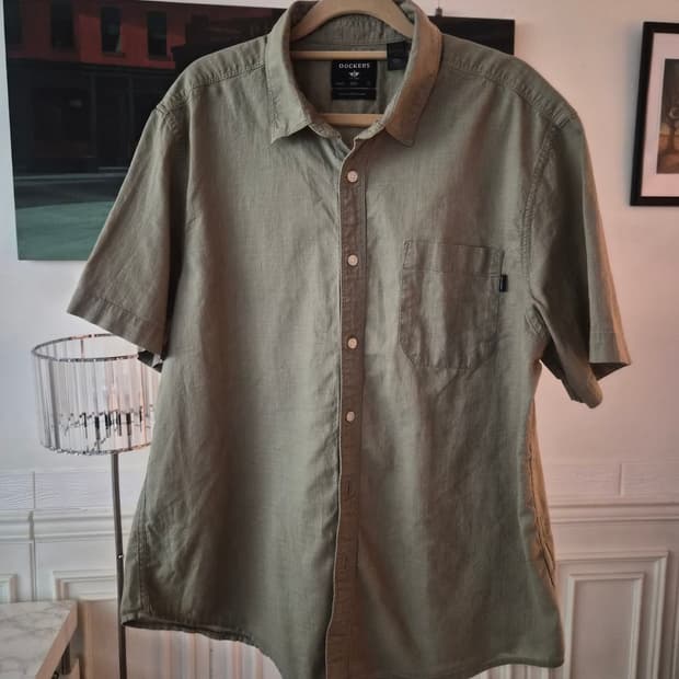 (L-100) Dockers 도커스 남성 린넨 반팔 셔츠
