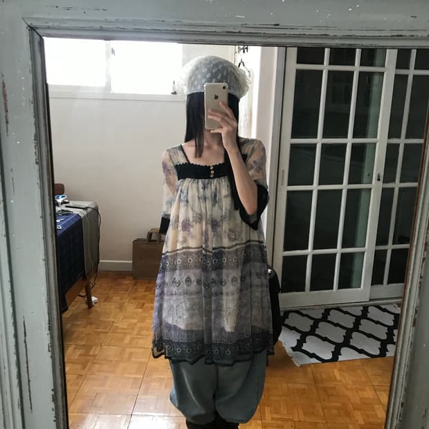 vintage pattern blouse