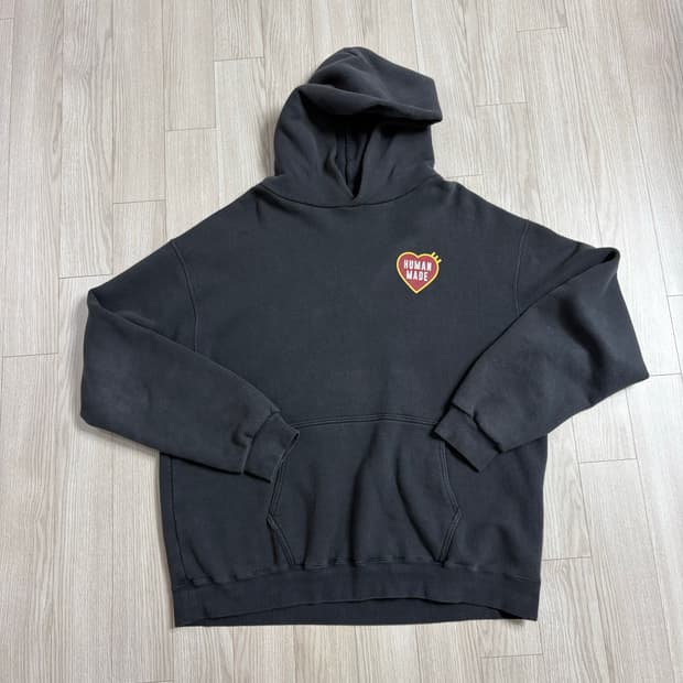 휴먼메이드 하트 로고 후드티 차콜 XL사이즈