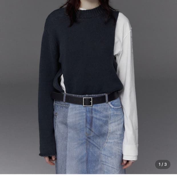 스튜디오테이블 CUT OUT KNIT PULLOVER - CHARCOAL