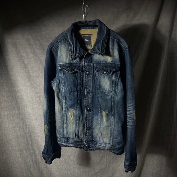MIDAS Studded Destroyed Denim Jacket 