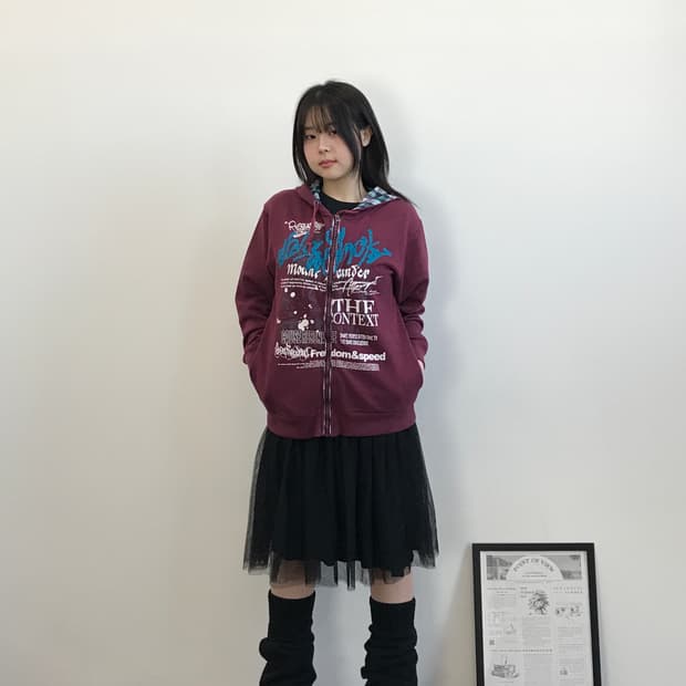 00's Doublefocus Graphic Zip Hoodie