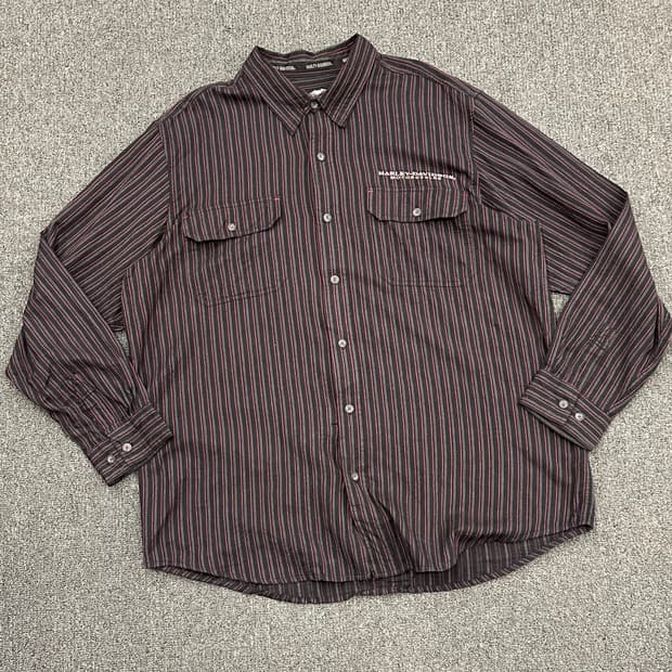 XL)할리데이비슨 vintage 멀티 스트라이프 긴팔셔츠