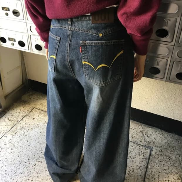 옐로우 포인트 와이드 팬츠 L