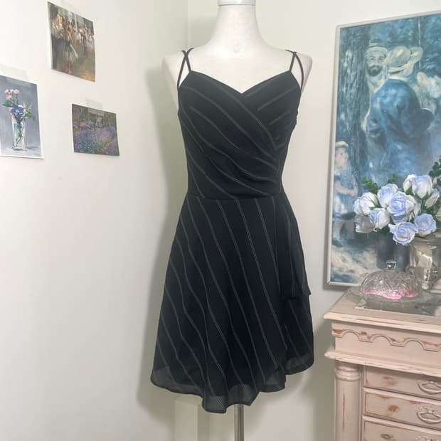 black lining shirring draping midi opc