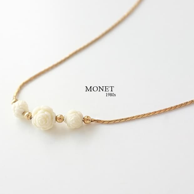 1980s monet 초커 꽃 빈티지 목걸이 빈티지주얼리