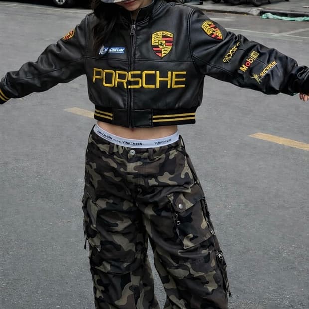 양가죽 포르쉐 패치드 양가죽 후드 자켓