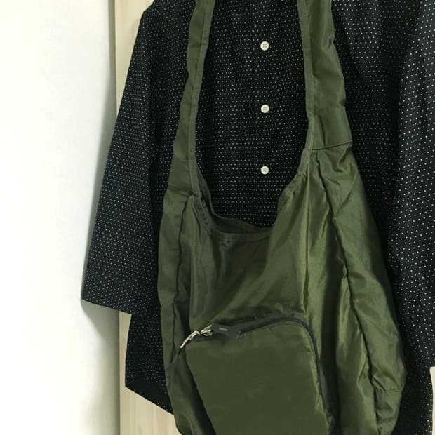 빈티지 일본 유니클로 카키 나일론 토트백 숄더백 크로스백