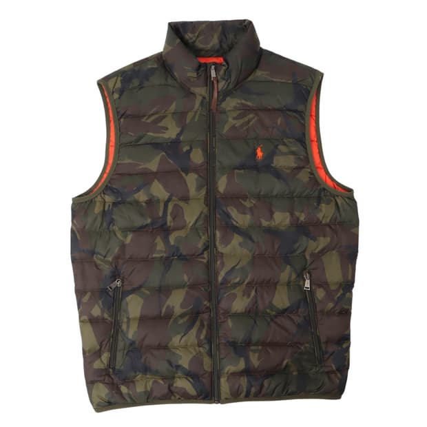 폴로 랄프로렌 카모 라이트다운 경량 패딩 베스트
