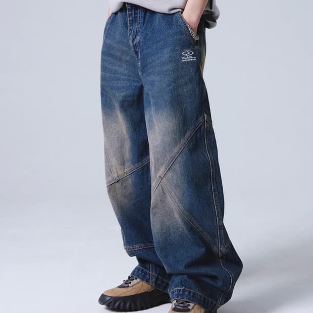 [S] 트래블 밀 데님 리벳 벌룬 팬츠