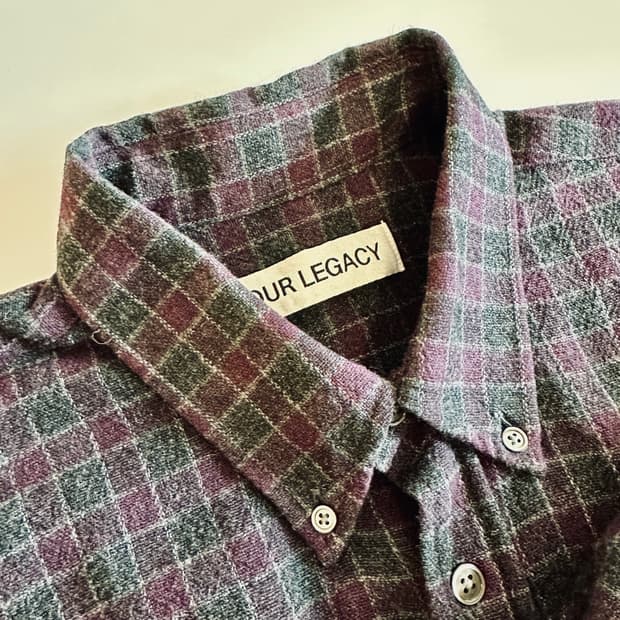 아워레가시 버로우드 BD 셔츠 소포모어 체크 울 50사이즈 신품급